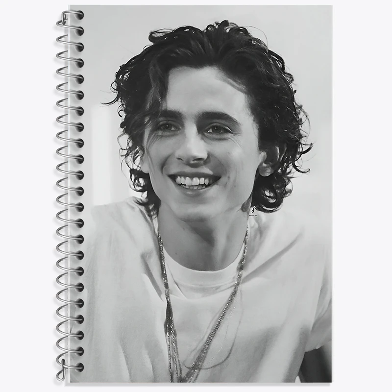 دفتر زبان 50 برگ خندالو مدل دو خط طرح تیموتی شالامی (Timothée Chalamet) کد F10253