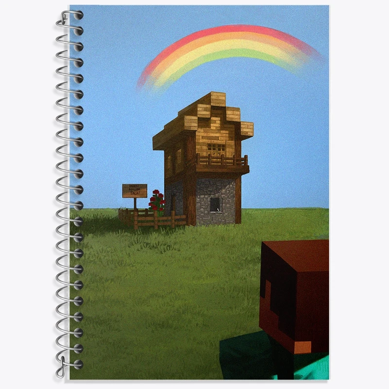 دفتر زبان 50 برگ خندالو مدل سه خط طرح ماینکرافت (Minecraft) کد F14064