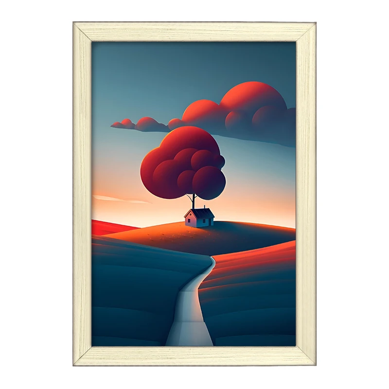 تابلو خندالو طرح جاده و خانه کد F6225