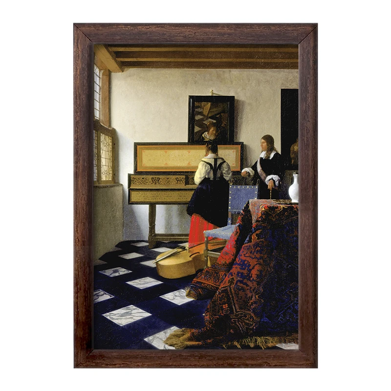 تابلو خندالو طرح نقاشی کلاس موسیقی اثر یوهانس فرمیر کد F12431