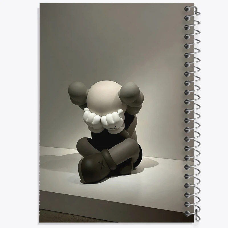 دفتر شطرنجی 50 برگ خندالو طرح عروسک کاز (kaws) کد F3998