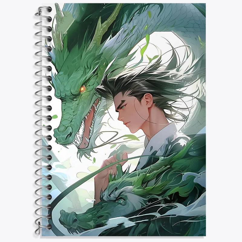 دفتر زبان دوخط 50 برگ خندالو طرح پسر و اژدها کد F3419