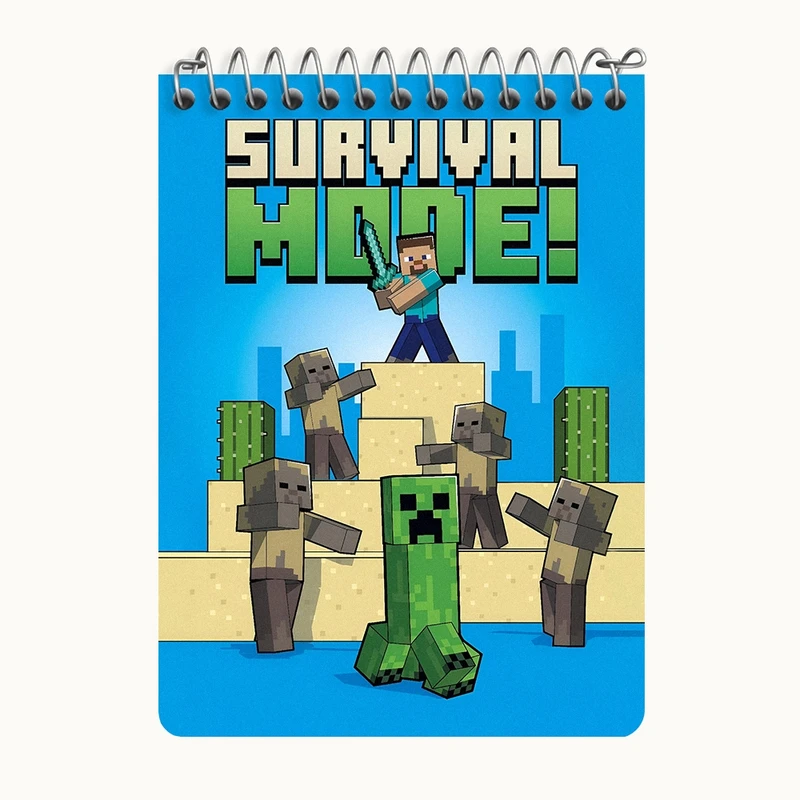 دفتر یادداشت 50 برگ خندالو طرح بازی ماینکرافت (Minecraft) کد N9119