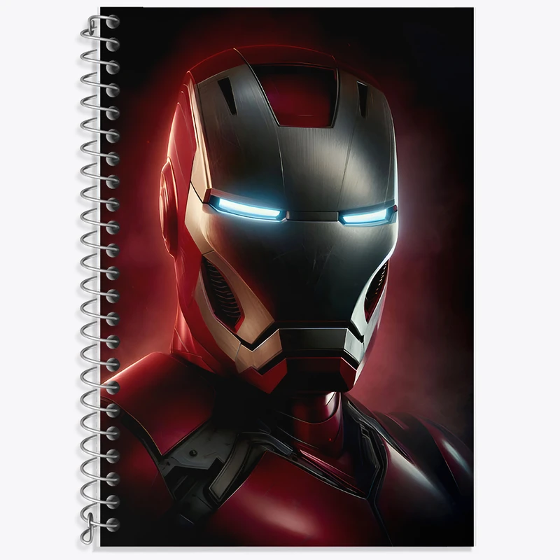 دفتر زبان 50 برگ خندالو مدل دو خط طرح مرد آهنی مارول (Marvel) کد F9157