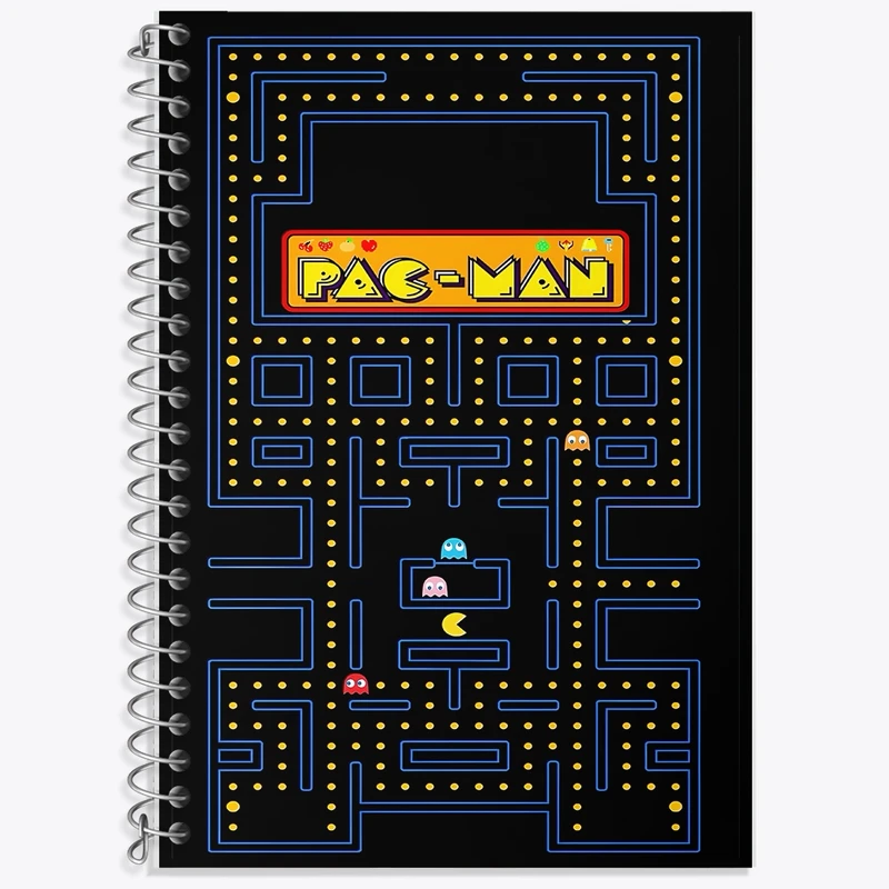 دفتر زبان 50 برگ خندالو مدل سه خط طرح پک من (PAC-MAN) کد F10175