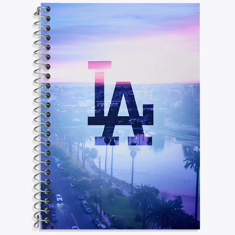 دفتر زبان 50 برگ خندالو مدل دو خط طرح لس آنجلس (Los Angeles) کد F4835