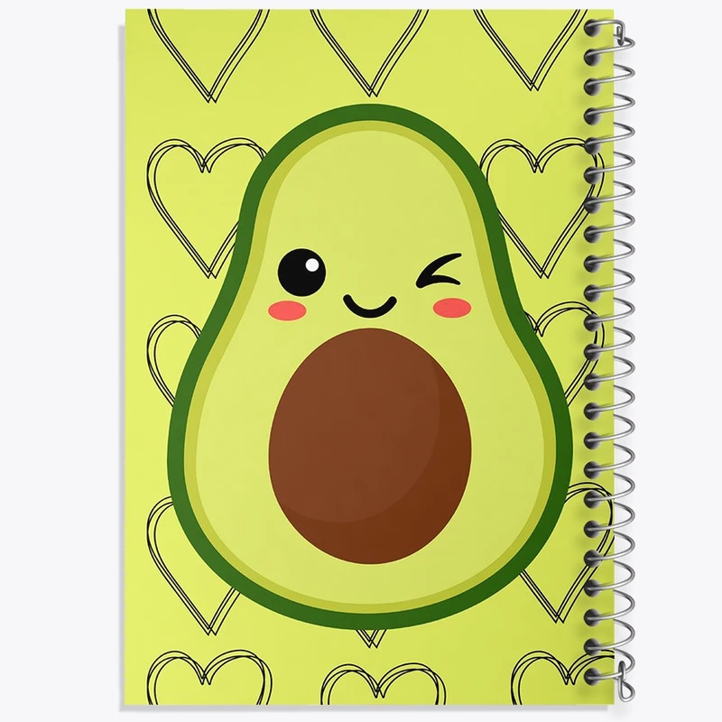 دفتر طراحی 50 برگ خندالو طرح آووکادو بامزه کد N1901