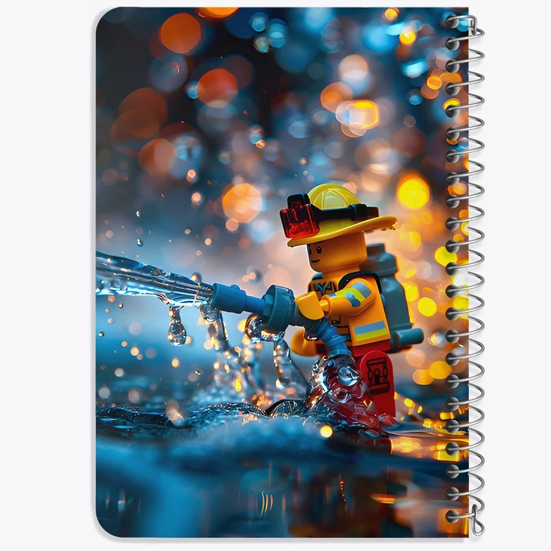 دفتر یادداشت 50 برگ خندالو طرح لگو آتش نشان(Lego) کد F6554