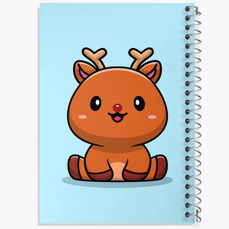 دفتر طراحی 50 برگ خندالو طرح حیوانات بامزه گوزن کد 29633