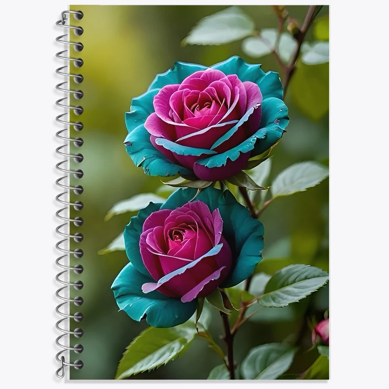 دفتر زبان 50 برگ خندالو مدل سه خط طرح گل کد F12681