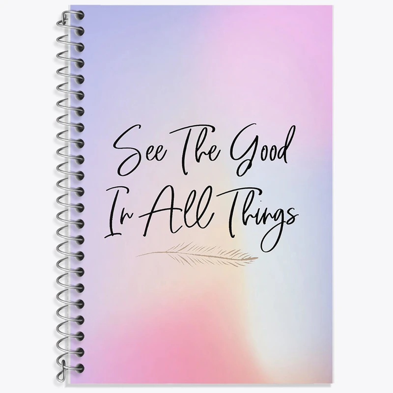 دفتر زبان دوخط 50 برگ خندالو طرح See The Good In All Things کد F11437