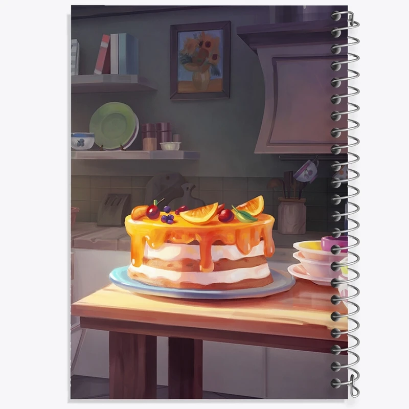 دفتر طراحی 50 برگ خندالو طرح کیک پرتغالی کد F552