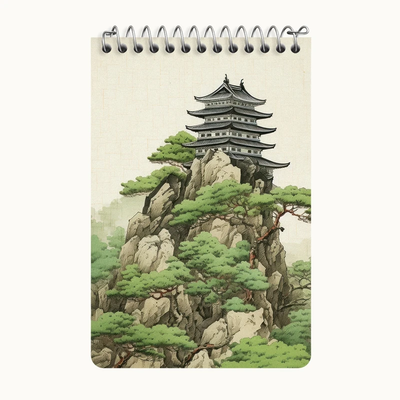 دفتر یادداشت 50 برگ خندالو طرح خانه ی ژاپنی کد F3574