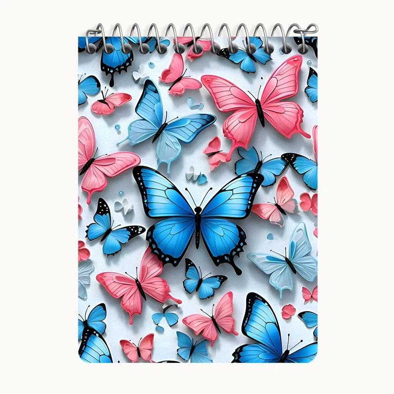 دفتر یادداشت 50 برگ خندالو طرح پترن پروانه کد N6436