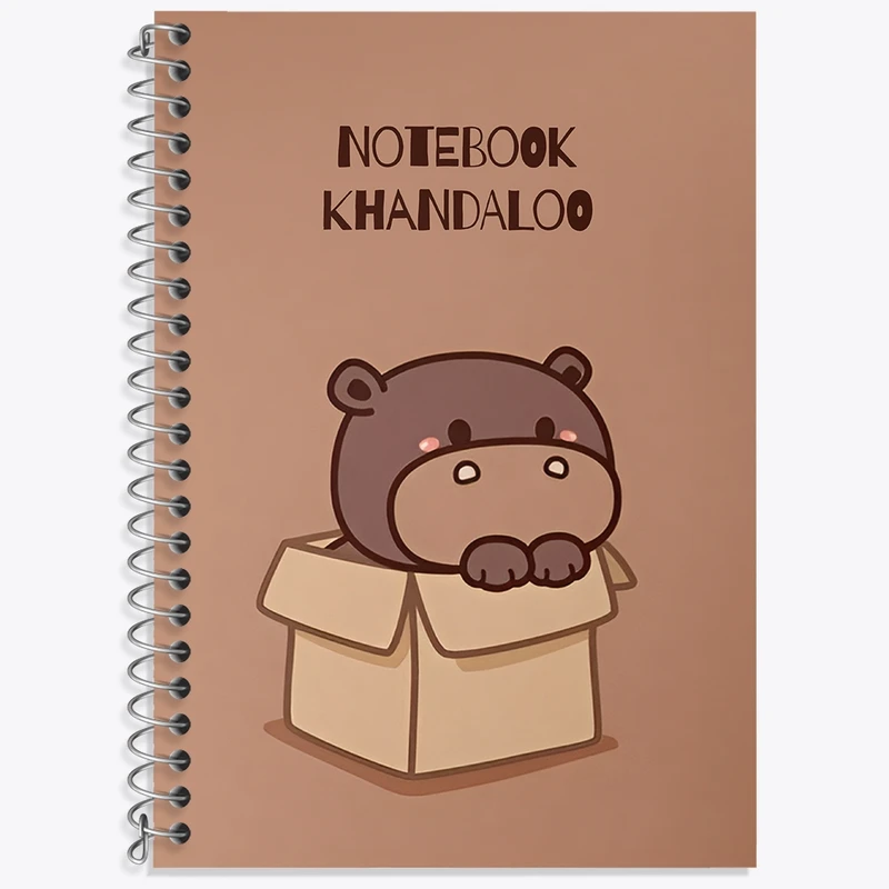 دفتر زبان 50 برگ خندالو مدل سه خط طرح اسب آبی بامزه کد N7202