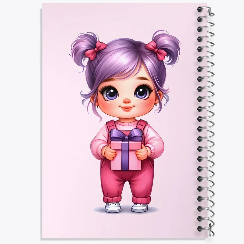 دفتر ژورنال نویسی 50 برگ خندالو مدل نقطه ای طرح دخترانه کودکانه کد N6691