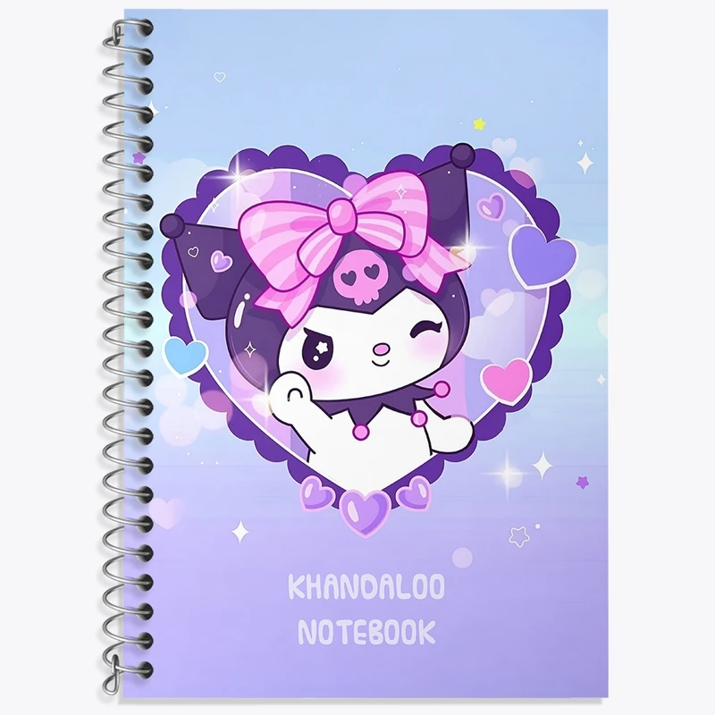 دفتر زبان 50 برگ خندالو مدل سه خط طرح کرومی (Kuromi) کد N9067