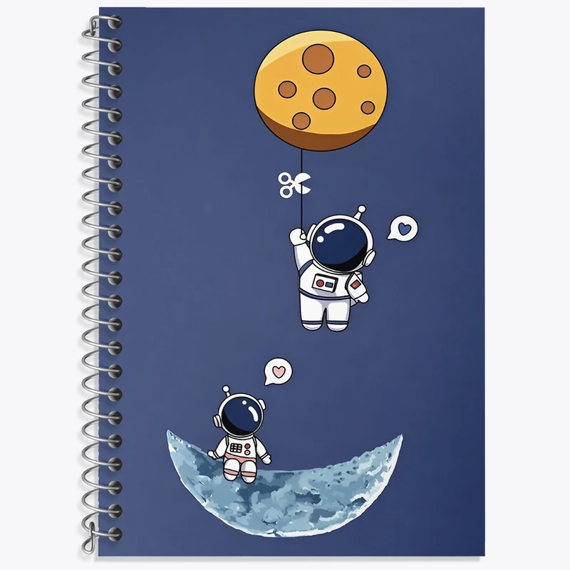 دفتر زبان 50 برگ خندالو مدل سه خط طرح فضانورد کد F3790