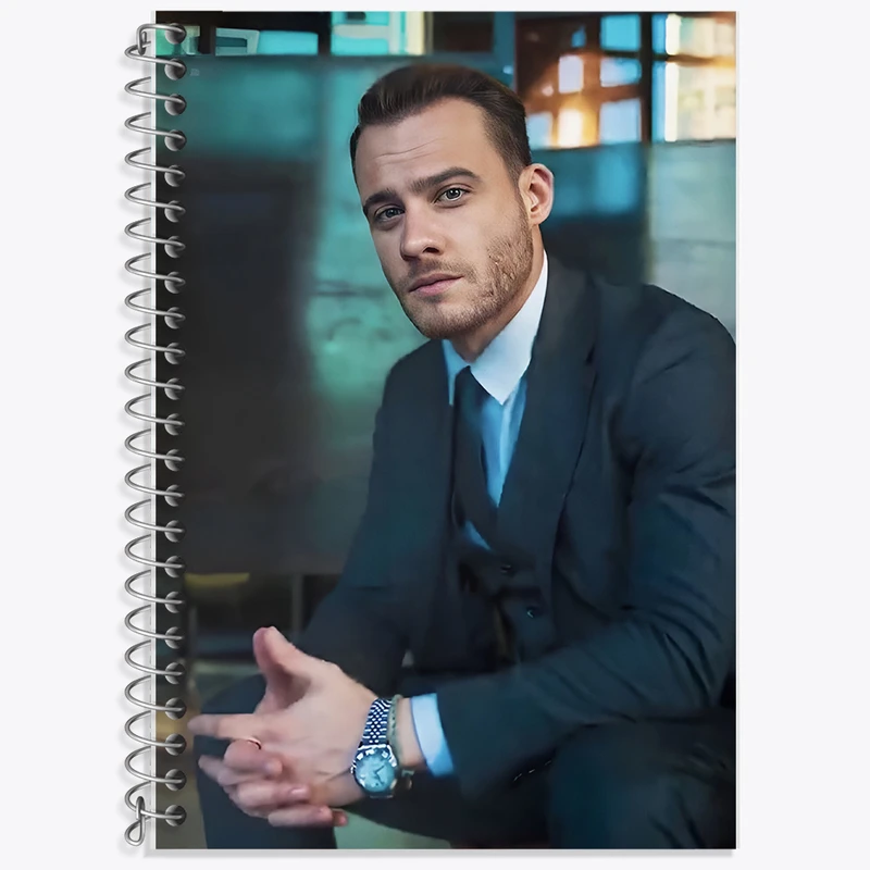 دفتر زبان 50 برگ خندالو مدل دو خط طرح کرم بورسین (Kerem Bürsin) کد F10229