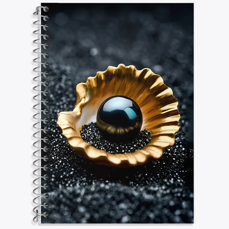 دفتر نت موسیقی 50 برگ خندالو طرح مروارید سیاه و صدف کد F11522