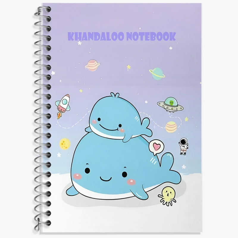 دفتر زبان 50 برگ خندالو مدل سه خط طرح حیوانات بامزه کد N7390