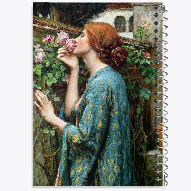 دفتر مشق 50 برگ خندالو طرح نقاشی روح گل سرخ اثر جان ویلیام واترهاوس کد F12404