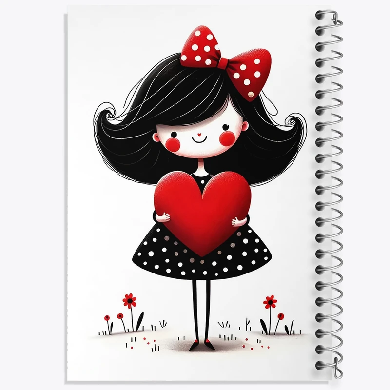 دفتر طراحی 50 برگ خندالو طرح دخترانه کیوت کد N5156