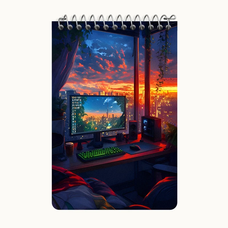 دفتر یادداشت 50 برگ خندالو طرح پنجره ی اتاق کد F12764