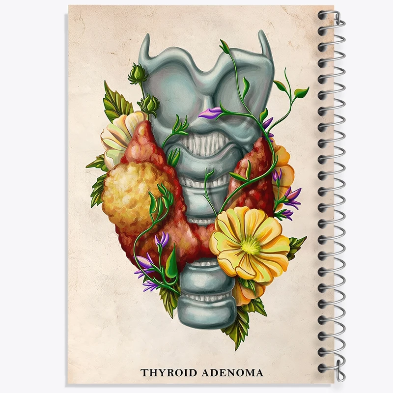 دفتر ژورنال نویسی 50 برگ خندالو مدل نقطه ای طرح آناتومی تیروئید (Thyroid Anatomy) کد F13977