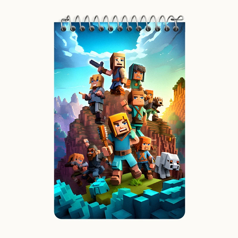 دفتر یادداشت 50 برگ خندالو طرح ماینکرافت (Minecraft) کد F3516