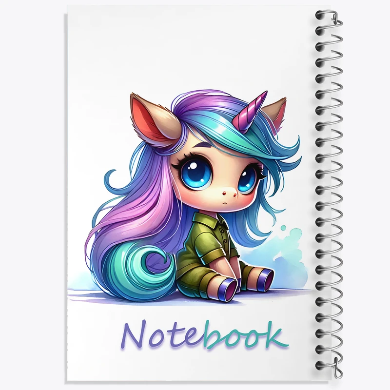 دفتر نقاشی 50 برگ خندالو طرح اسب تک شاخ بامزه کد N6688