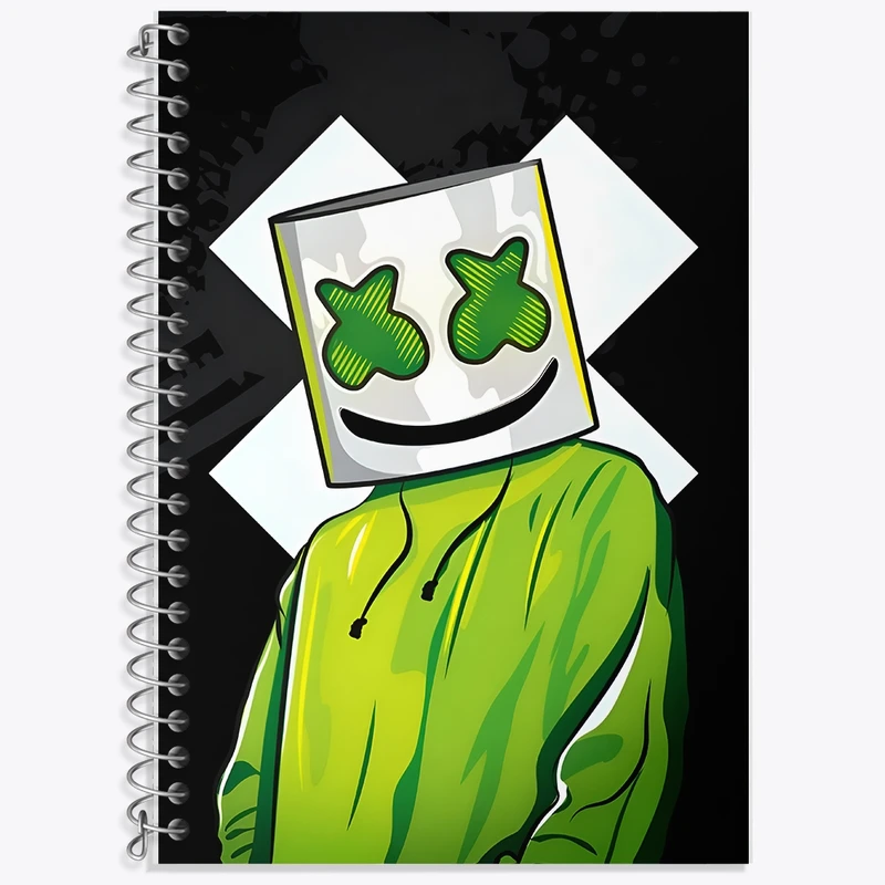 دفتر لغت 50 برگ خندالو طرح کریستوفر کامستاک (Marshmello) کد F12005