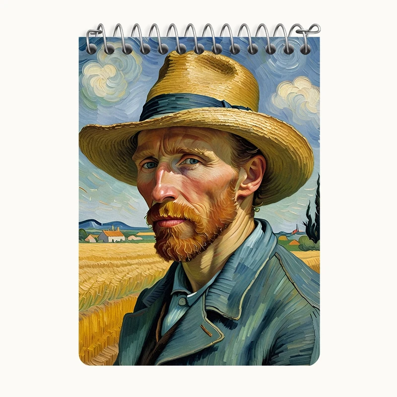 دفتر یادداشت 50 برگ خندالو طرح ونسان ونگوگ کد N5126