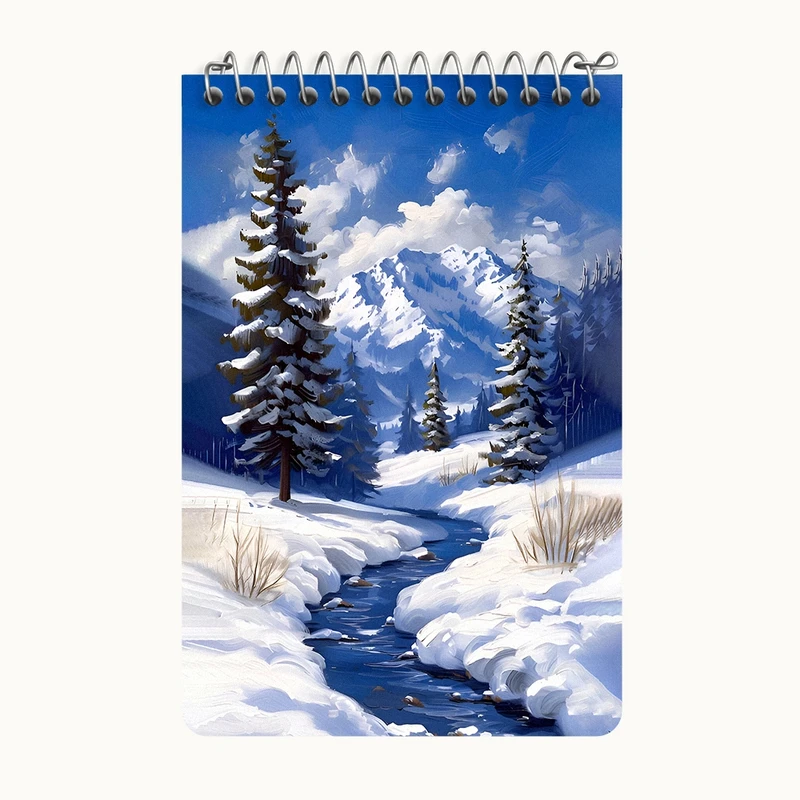 دفتر یادداشت 50 برگ خندالو طرح منظره ی برفی کد F6576