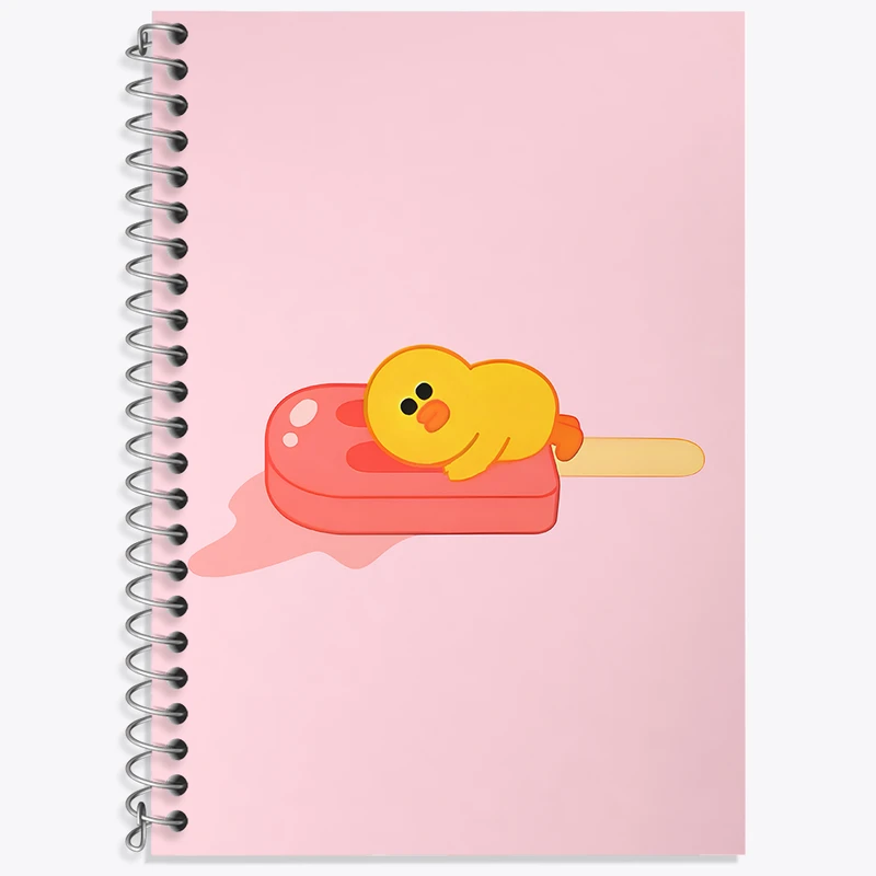 دفتر زبان 50 برگ خندالو مدل دو خط طرح اردک و بستنی کد N6441