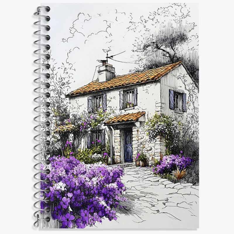 دفتر زبان 50 برگ خندالو طرح نقاشی خانه کد N9390