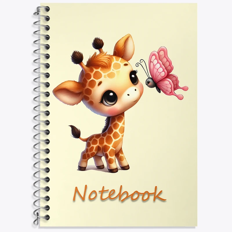 دفتر زبان 50 برگ خندالو مدل سه خط طرح زرافه بامزه کد N6687