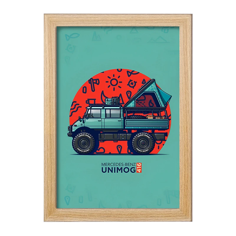 تابلو خندالو طرح مرسدس بنز (Mercedes Benz Unimog 416) کد F14172