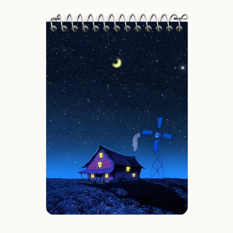 دفتر یادداشت 50 برگ خندالو طرح مزرعه و شب کد N6432