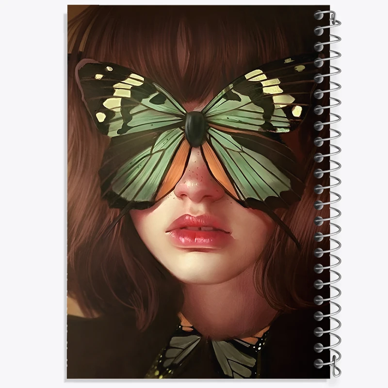 دفتر مشق 100 برگ خندالو طرح پرتره و پروانه کد F11079