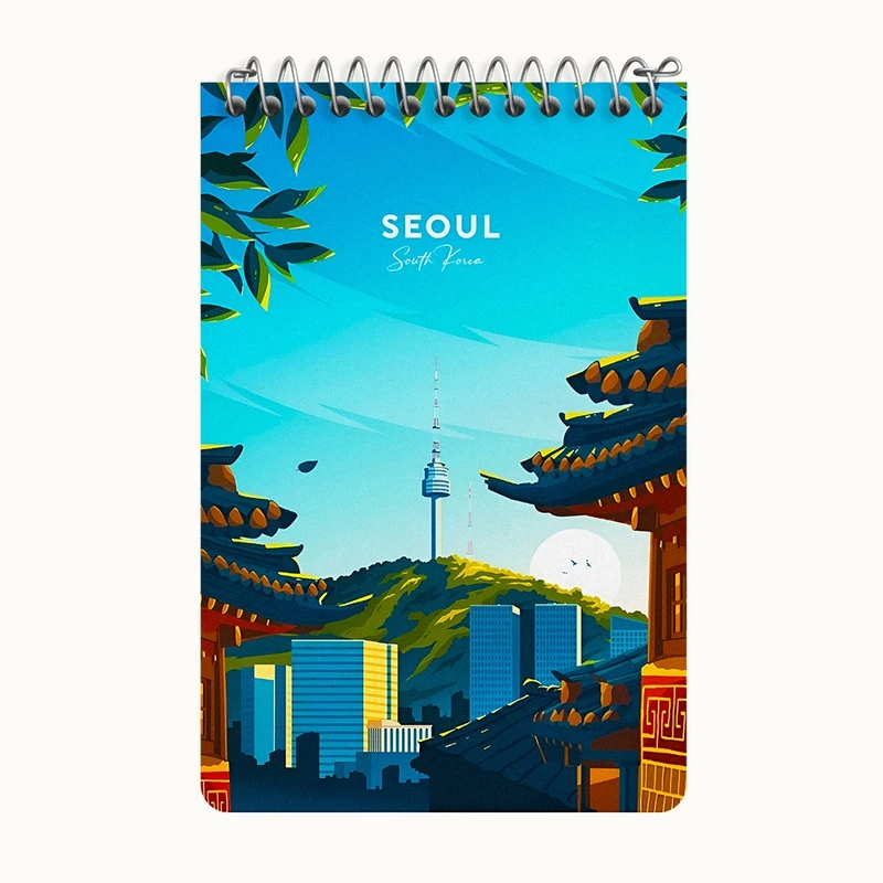 دفتر یادداشت 50 برگ خندالو طرح سئول (Seoul) کد F6303