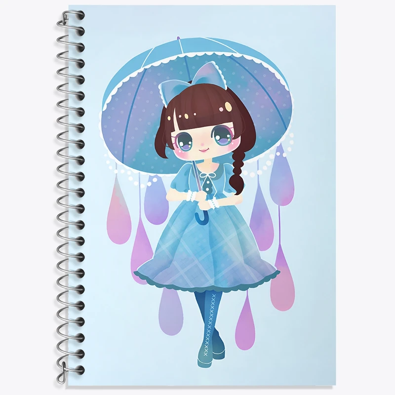 دفتر زبان 50 برگ خندالو مدل سه خط طرح دخترانه فانتزی کد N8220