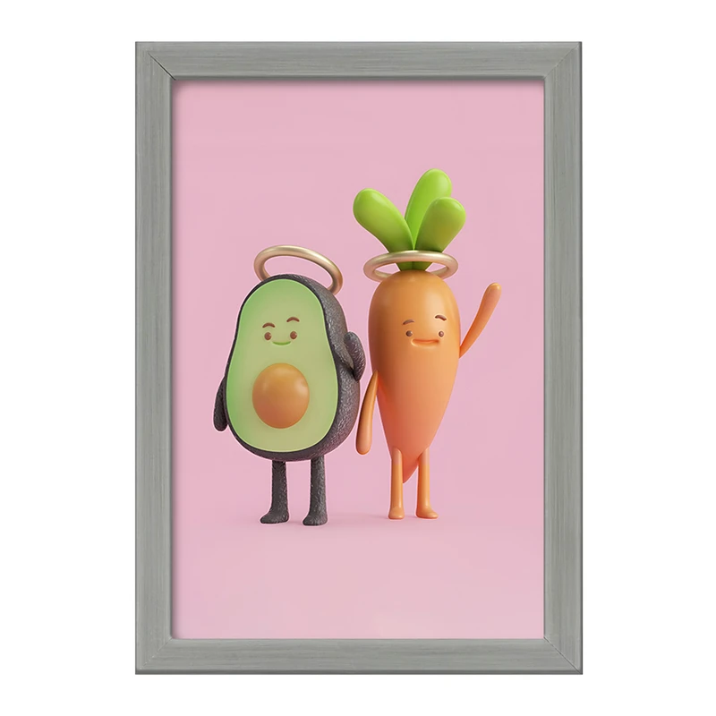 تابلو خندالو طرح هویج و آووکادو بامزه کد F3361
