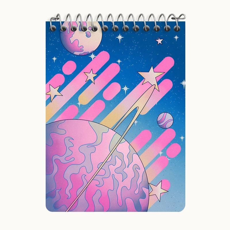 دفتر یادداشت 50 برگ خندالو طرح فضایی کد N6785