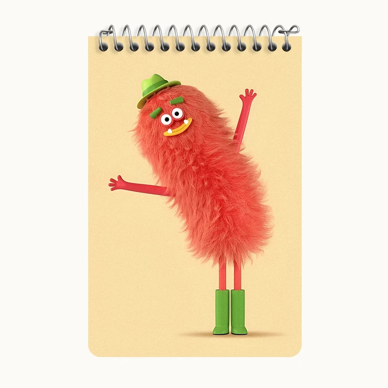 دفتر یادداشت 50 برگ خندالو طرح هیولای بامزه کد F3335