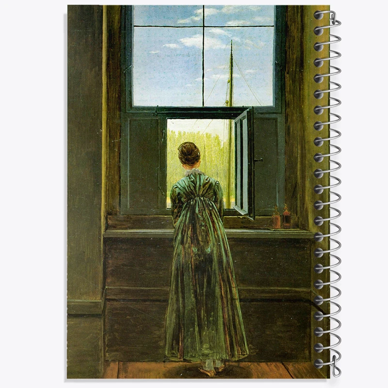 دفتر نقاشی 50 برگ خندالو طرح نقاشی زنی در کنار پنجره اثر کاسپار دیوید فردریش کد F12501