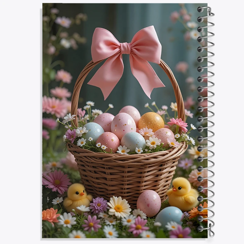 دفتر مشق 50 برگ خندالو طرح سبد تخم مرغ رنگی کد F12587