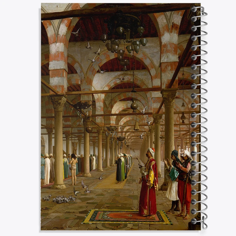 دفتر مشق 100 برگ خندالو طرح نقاشی نماز در مسجد اثر ژان لئون ژروم کد F12306