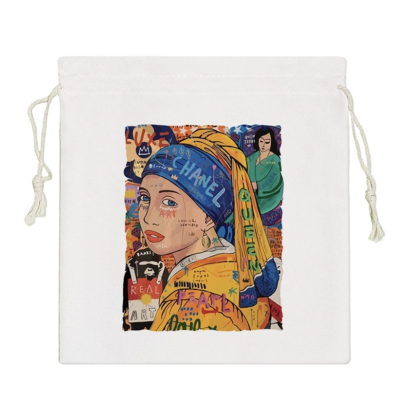 نظم دهنده خندالو مدل نقاشی دختری با گوشوارهای مرواریدی کد 7207-S