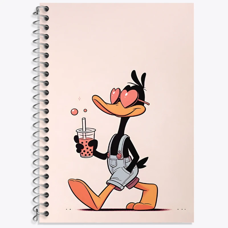 دفتر زبان دوخط 50 برگ خندالو طرح دافی داک کد F3291